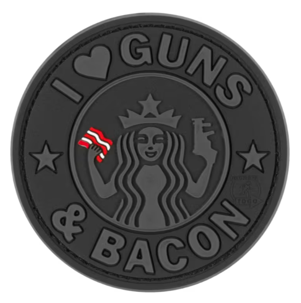 Guns and Bacon Rubber Patch BLK